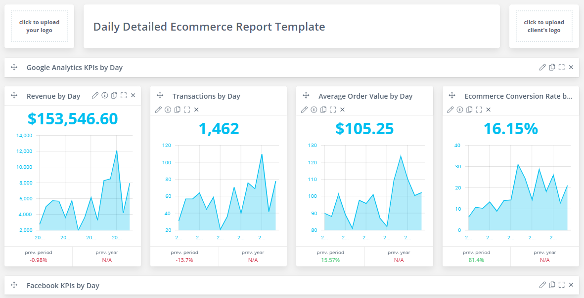 Daily Detailed E-commerce Report Template | Reportz