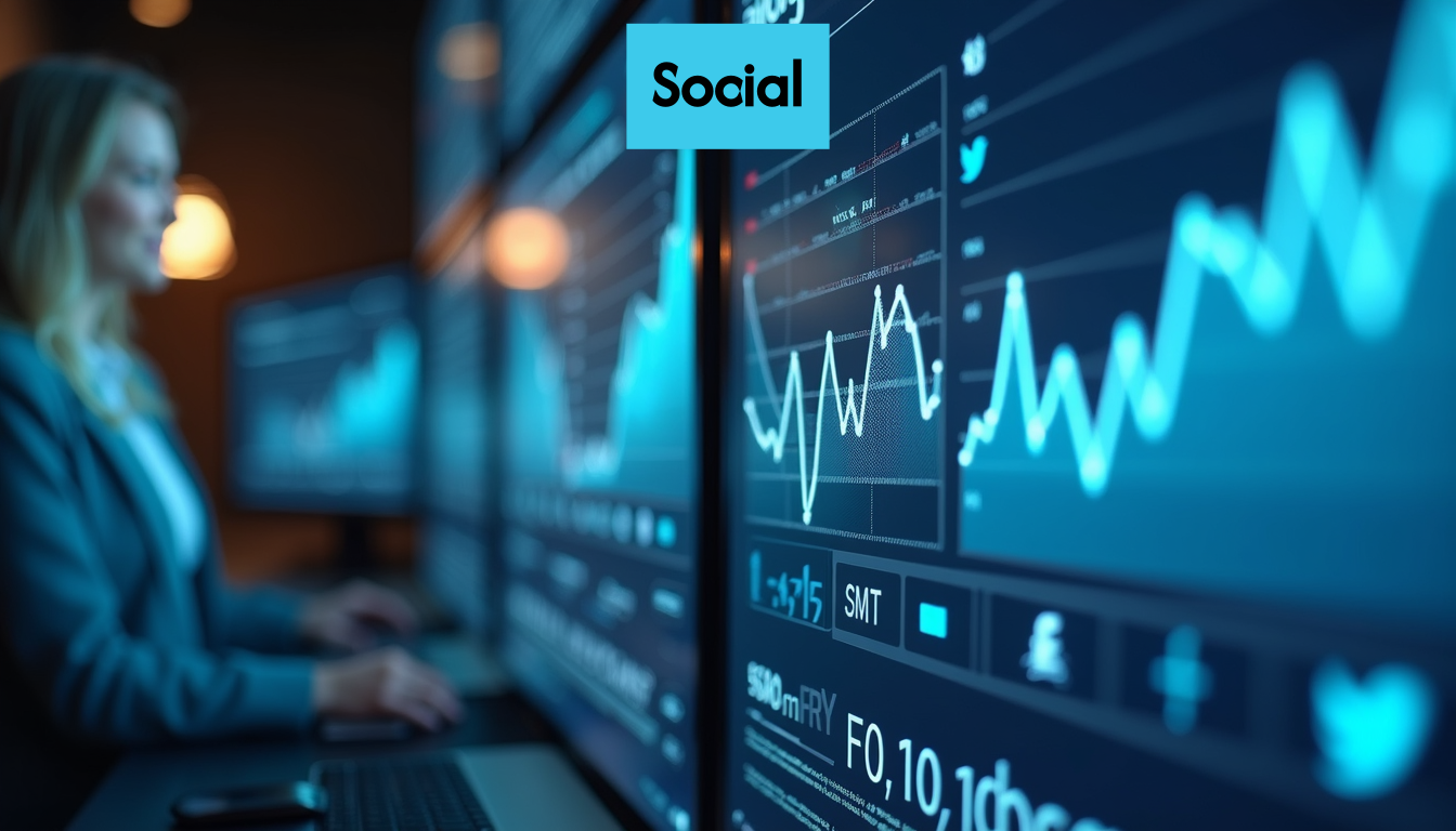 Charts and graphs showing social media data.