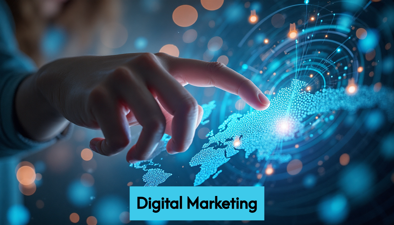 Abstract visual representing the future of digital marketing.